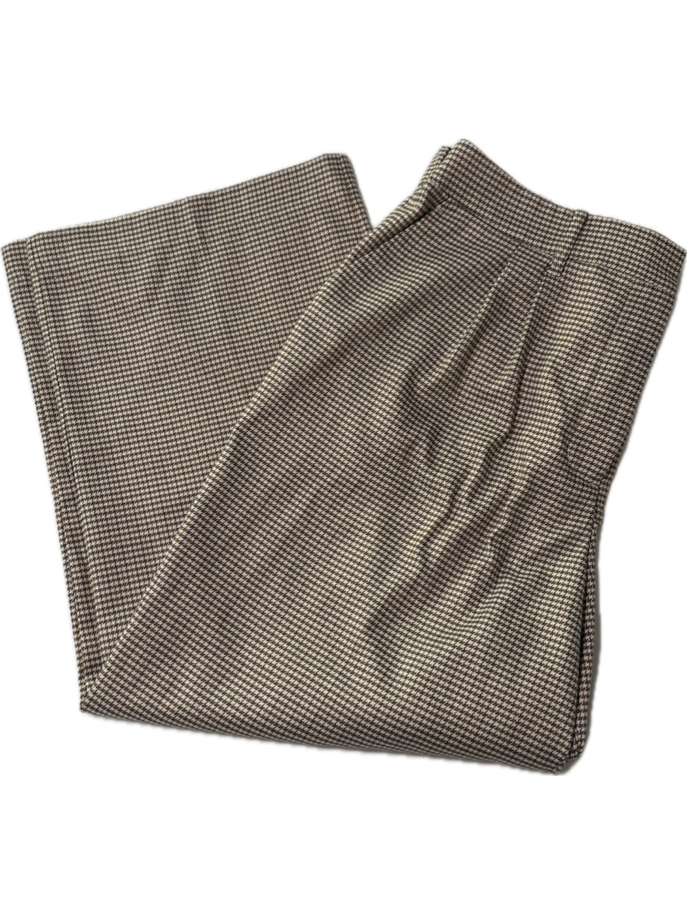 Nine West Brown & Cream Wide Leg Houndstooth Pants Size XL